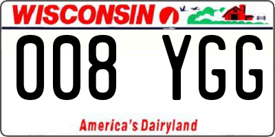WI license plate 008YGG