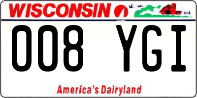 WI license plate 008YGI