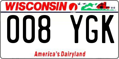 WI license plate 008YGK
