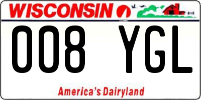 WI license plate 008YGL