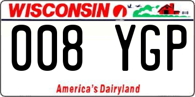 WI license plate 008YGP