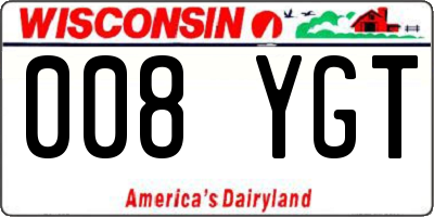 WI license plate 008YGT