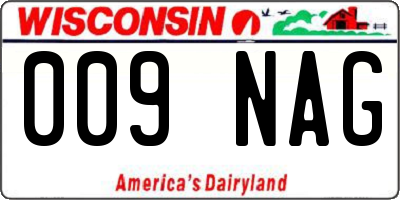 WI license plate 009NAG