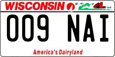 WI license plate 009NAI