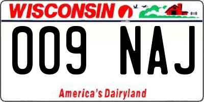 WI license plate 009NAJ