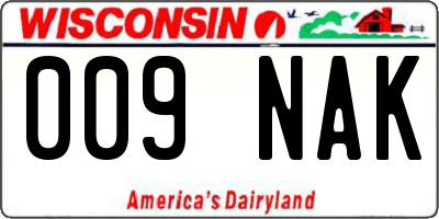 WI license plate 009NAK