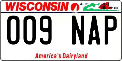 WI license plate 009NAP