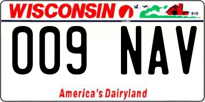 WI license plate 009NAV