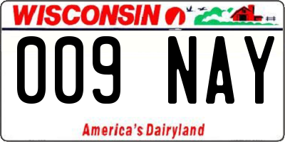 WI license plate 009NAY