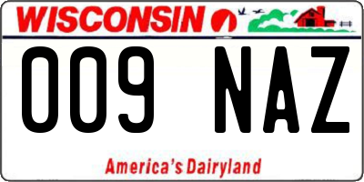WI license plate 009NAZ