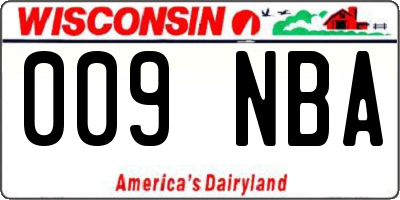 WI license plate 009NBA