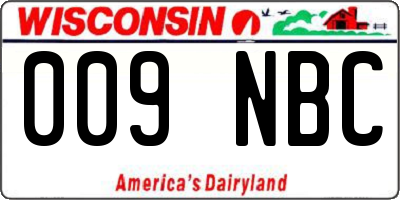 WI license plate 009NBC