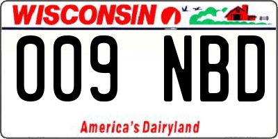WI license plate 009NBD
