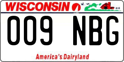 WI license plate 009NBG