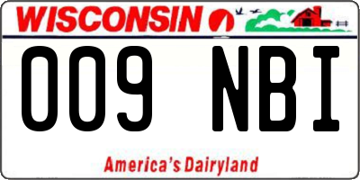 WI license plate 009NBI