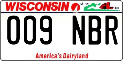 WI license plate 009NBR