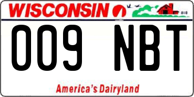 WI license plate 009NBT