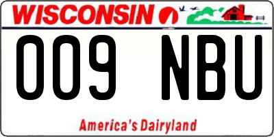 WI license plate 009NBU