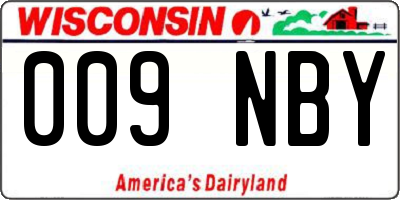 WI license plate 009NBY
