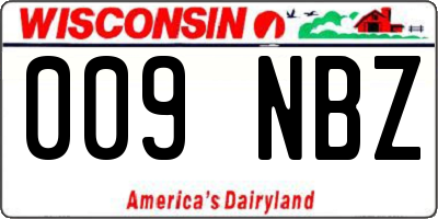 WI license plate 009NBZ