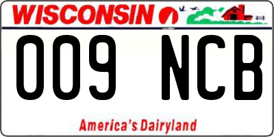 WI license plate 009NCB