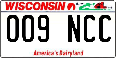 WI license plate 009NCC