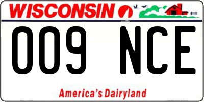 WI license plate 009NCE