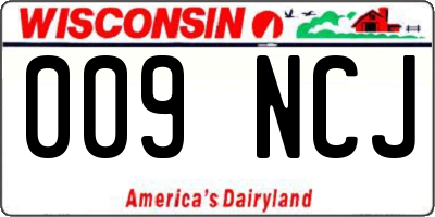 WI license plate 009NCJ