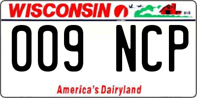 WI license plate 009NCP