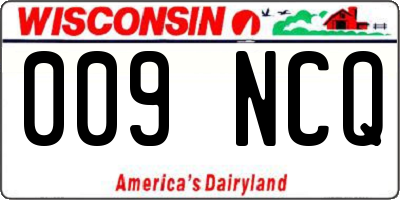 WI license plate 009NCQ