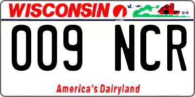 WI license plate 009NCR