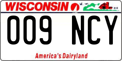 WI license plate 009NCY