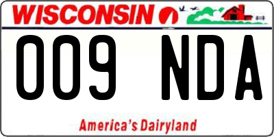 WI license plate 009NDA