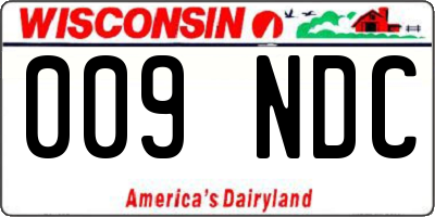 WI license plate 009NDC