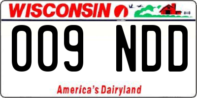 WI license plate 009NDD