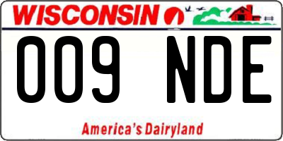 WI license plate 009NDE