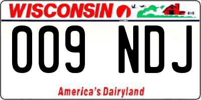 WI license plate 009NDJ