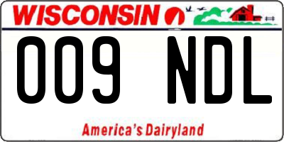 WI license plate 009NDL
