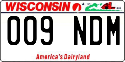 WI license plate 009NDM