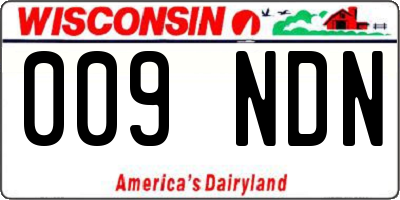 WI license plate 009NDN