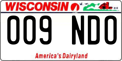WI license plate 009NDO