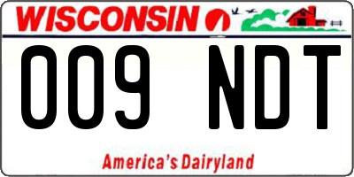 WI license plate 009NDT