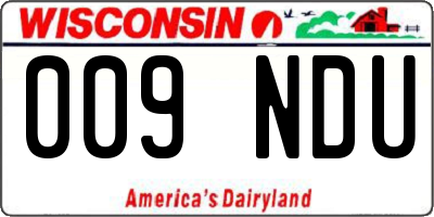 WI license plate 009NDU