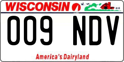 WI license plate 009NDV
