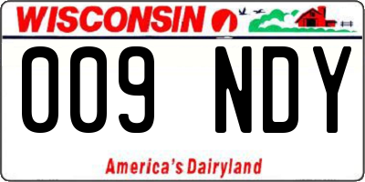 WI license plate 009NDY