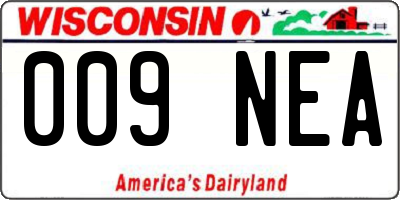 WI license plate 009NEA