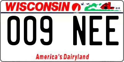 WI license plate 009NEE