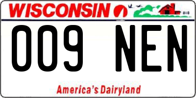 WI license plate 009NEN