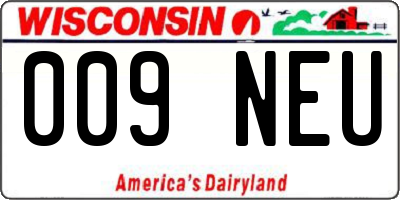 WI license plate 009NEU