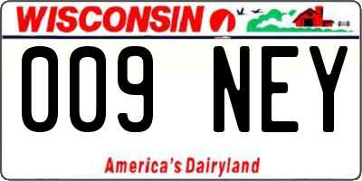 WI license plate 009NEY